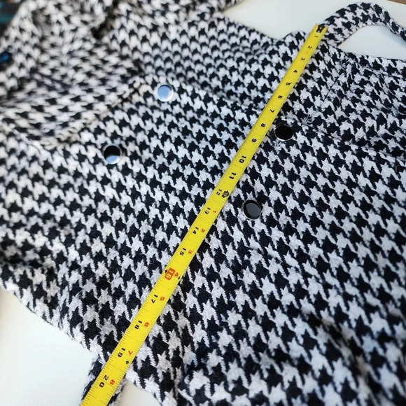 AliceBlue Houndstooth Black Ivory Woven Double-Breasted Blazer Jacket Unlined XL - Picture 13 of 15